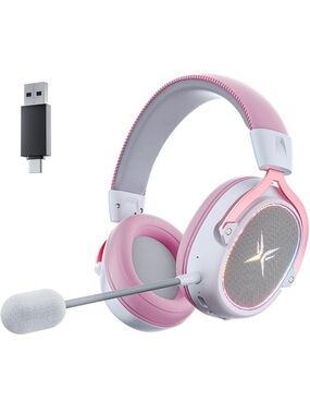 Pink Over-Ear Wireless Headphones with Cushioned Comfort